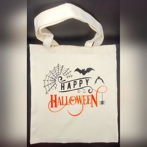 Custom made canvas Halloween trick or treat tote bag
